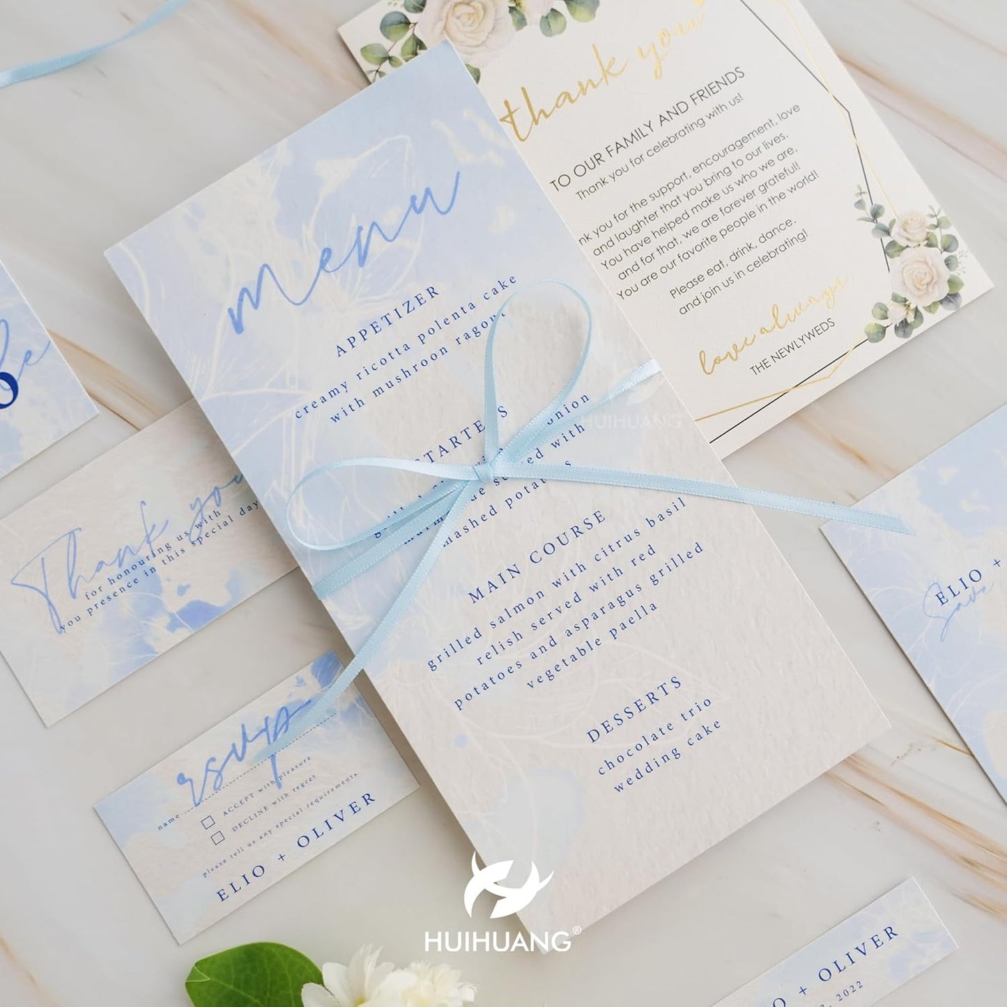 HUIHUANG Light Blue Thin Satin Ribbon 1/8 inch Ribbon 100 Yards Roll Double Face Craft Ribbon for DIY Crafts Gift Wrapping Bows Decoration Sewing and Invitation Card Hanging Tags Baby Shower Decor