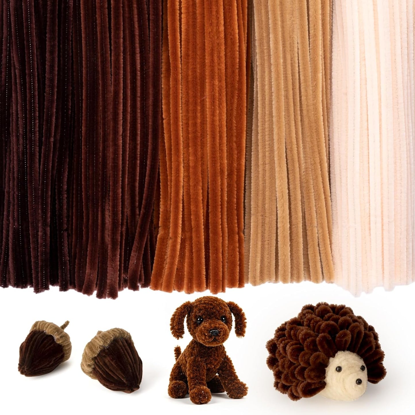 Caydo 500 Pieces Brown Pipe Cleaners, Chenille Stems, Pipe Cleaner Crafts for DIY Art and Craft Projects Creative Gift Party Decorations