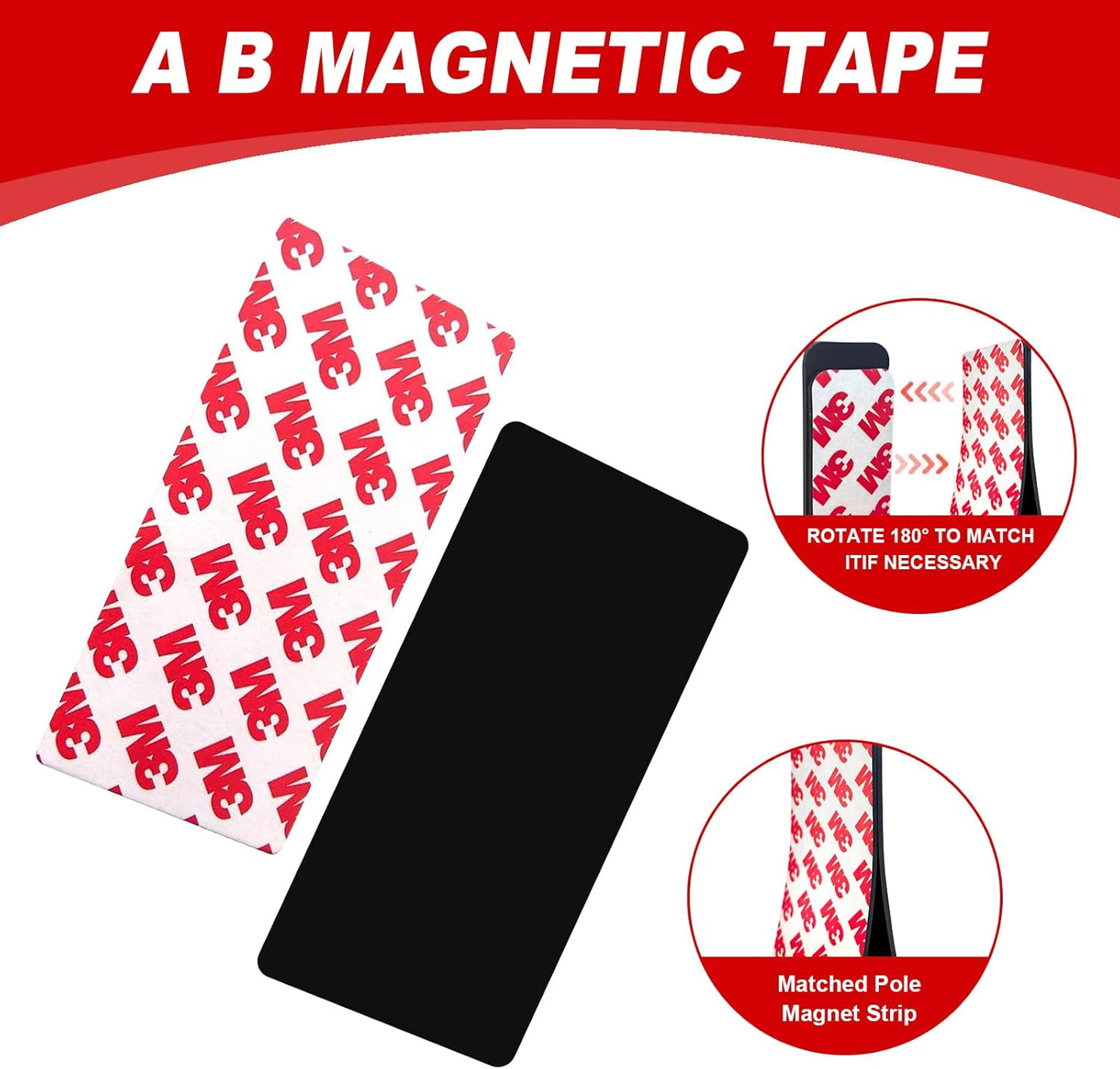 Thaibear Magnetic Strip, Flexible Magnetic Strips with Adhesive Backing (42 Pack, 3" x 1") Strong Adhesive Magnetic Tape for DIY, Crafts, Fridge - Sticky Magnet Tape Strip for Wall