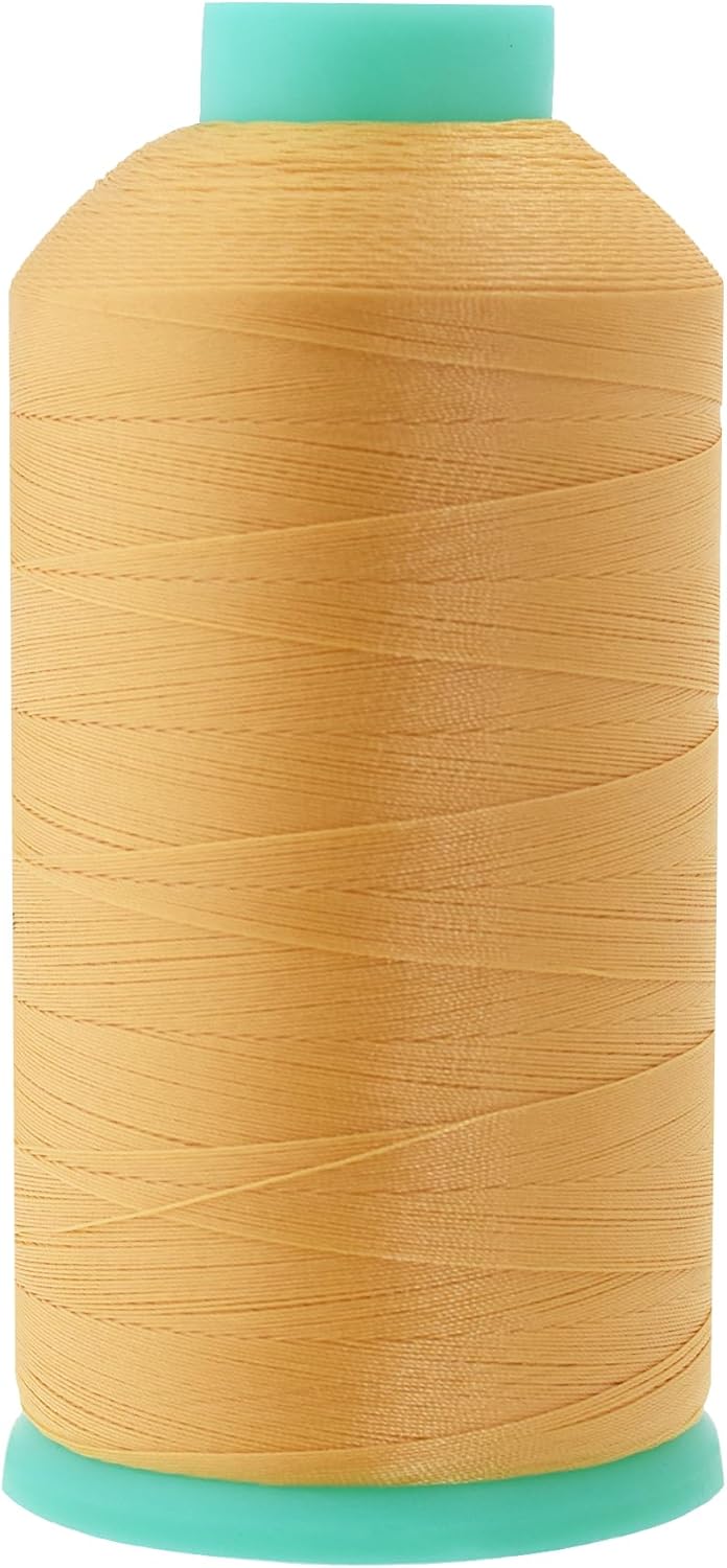 Mandala Crafts Bonded Nylon Thread Blonde Heavy Duty Sewing Threads - 2843 YDs Size 46 210D T45 Tex 45 Thread for Leather Jeans Weaving Outdoor Marine Upholstery Threads