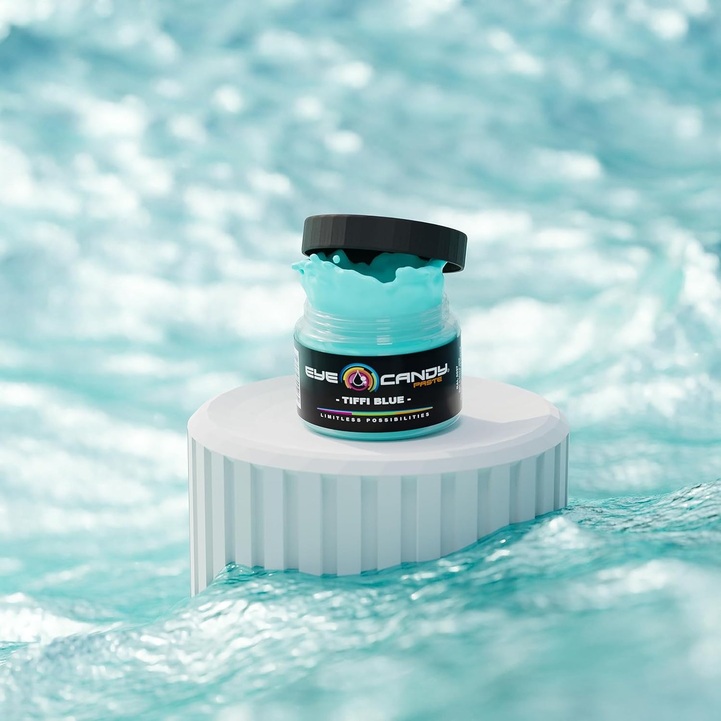 Eye Candy Turquoise Blue Pigment Paste Tiffi Blue (2 oz/RAL 6027) | Epoxy, Resin Art Paste | Highly Pigmented | Resin Art | Woodworking (Tiffi Blue)