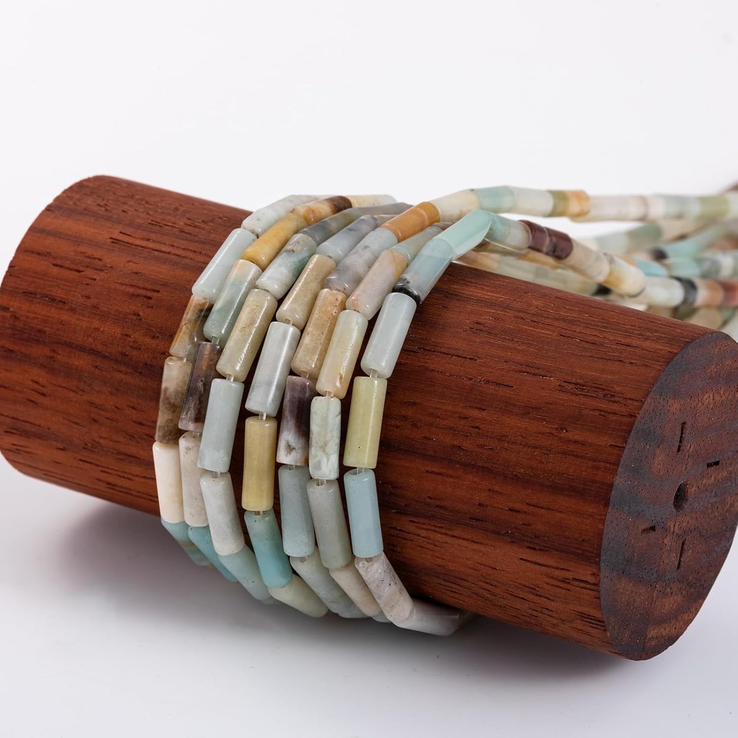 Natural Amazonite Cylinder Tube Beads 4x13mm 38cm/str Loose Semi Gemstone Stone Beads for Making Bracelets Necklace Earrings