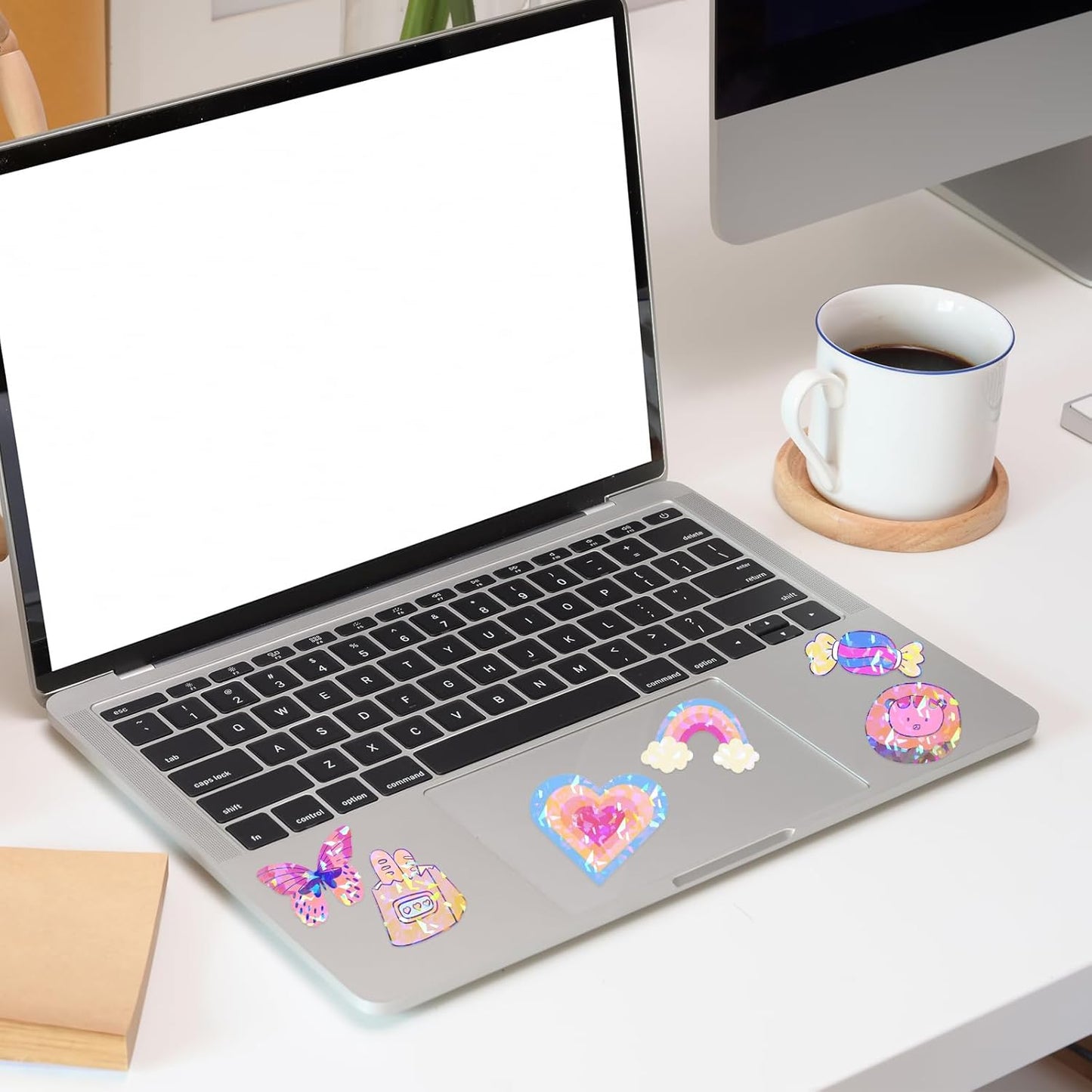 120 Sheets Holographic Sticker Paper, Vinyl Waterproof Laminating Sheets Self-Adhesive Overlay Laminate Sticker Transparent Rainbow Laminate Film 5 Styles Mixed (11 × 8.5 Inch)