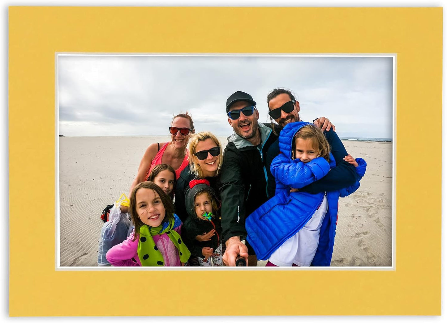 Pack of 25 Acid Free 8x10 Mats Bevel Cut for 6x8 Photos - Chamois Yellow Precut Matboards For Pictures, Photos, Framing - 4-ply Thickness