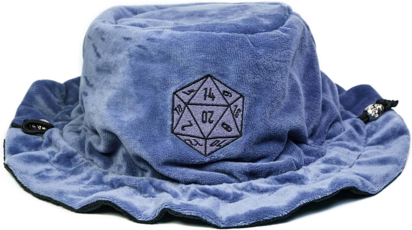 Large Dice Bags with Pockets Blue Storage Bag D20 Logo for DND RPG Game Dices (with 1lb Random DND Dice)