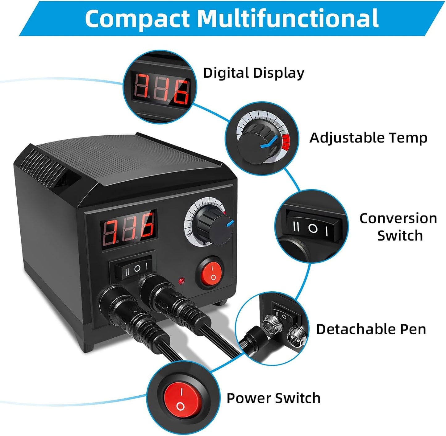 Wood Burning Tool, Wood Burner kit Pen 200~750℃, Wood Burning kit with Digital Thermometer Temperature Adjustable Temperature, 2 pyrographic Wood Burning pens, 36 Wood Burning Pen Tips