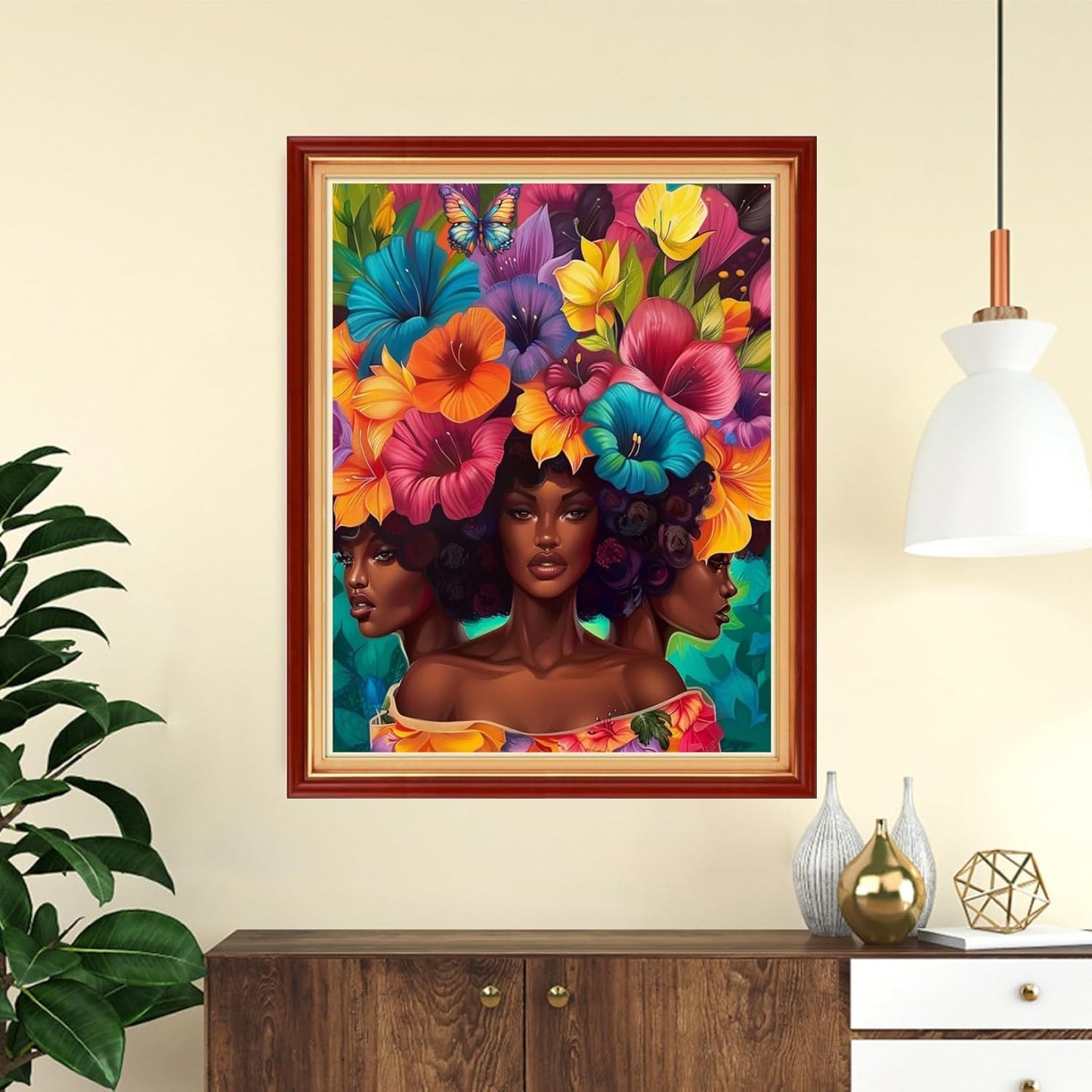 Funchey Stamped Cross Stitch Kits, DIY Cross Stitch Pattern for Adults Beginners Needlepoint Kits Embroidery Kit Arts and Crafts 11CT-Rainbow Flower Girl 16x20 inch