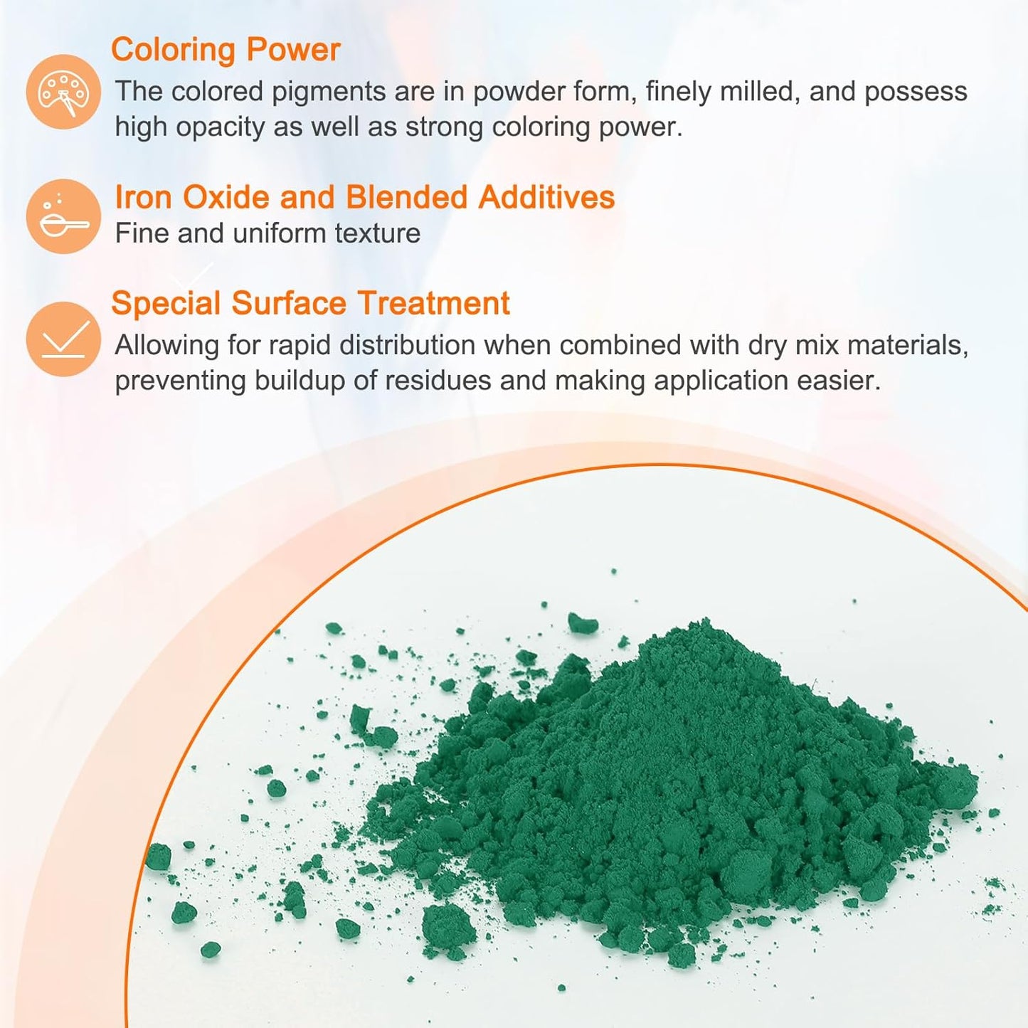 HARFINGTON Iron Oxide Powder Concrete Pigment 325 Mesh 3.5oz (100g) Iron Oxide Grout Pigment for Pastel Tile Paint Concrete Cement, Lime Green