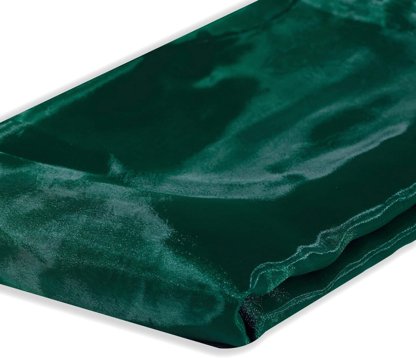 Fynite Organza Fabric | 10 Yards Long | 44" Wide | Bridal Solid Organza Bolt for Wedding Dress Fashion Craft Decorations - Silky Shiny Sheer Organza - Hunter Green