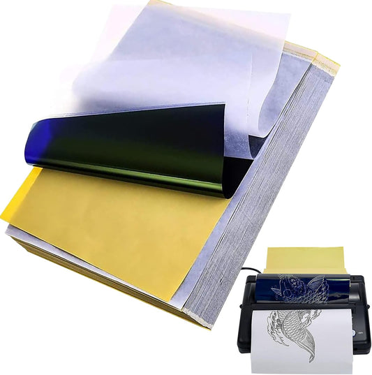 Combofix Tattoo Transfer Paper, 50 Sheets Thermal Tattoo Stencil Paper for tattooing, Transfer Paper Tracing Paper A4 Size with Tattoo Supplies