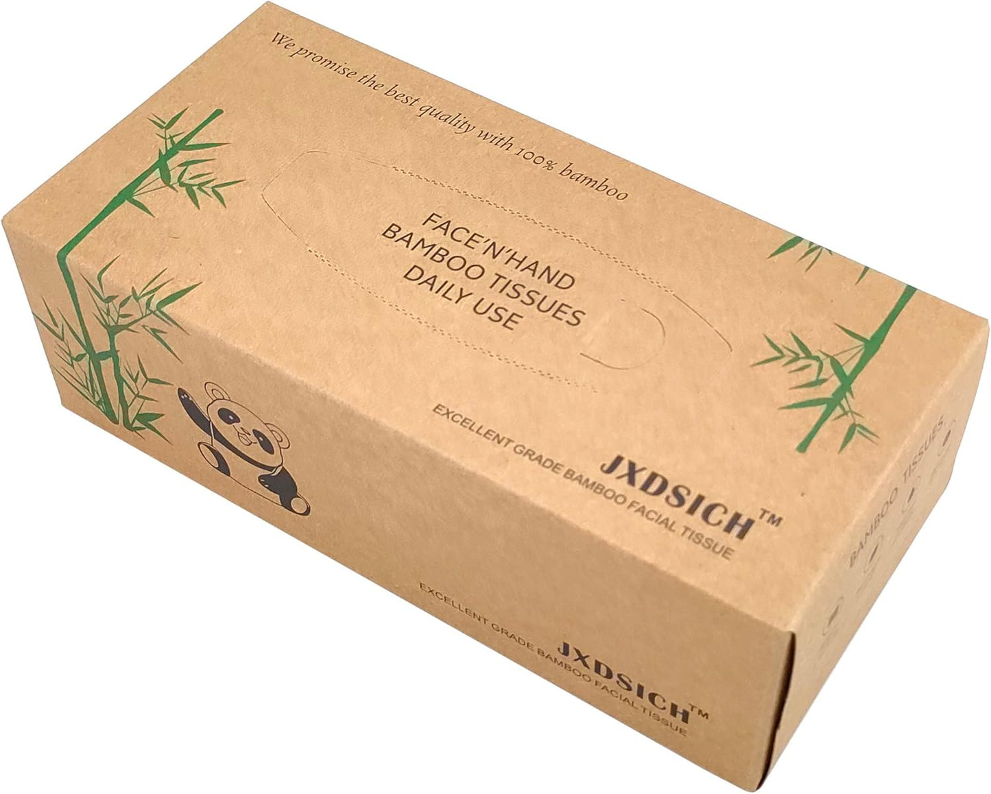 Bamboo Facial Tissues，soft nature bamboo facial tissue,100% virgin bamboo,Bulk carton of 8 boxes (100 Tissues per boxes,800 Tissues Total) | kraft paper Box, 3 Ply tissues