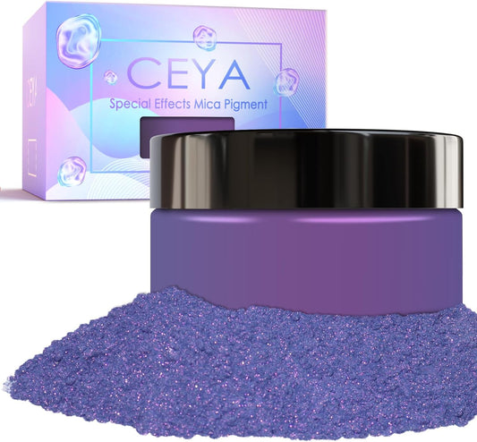 Ceya Highly Chameleon Mica Powder, 1.8oz/ 50g Jersey Devil Chrome Powder, Cosmetic Grade Pearlescent Effect Color Shift Pigment for Epoxy Resin, Makeup, Nail Polish, Soap Dye, Candle Making, Slime