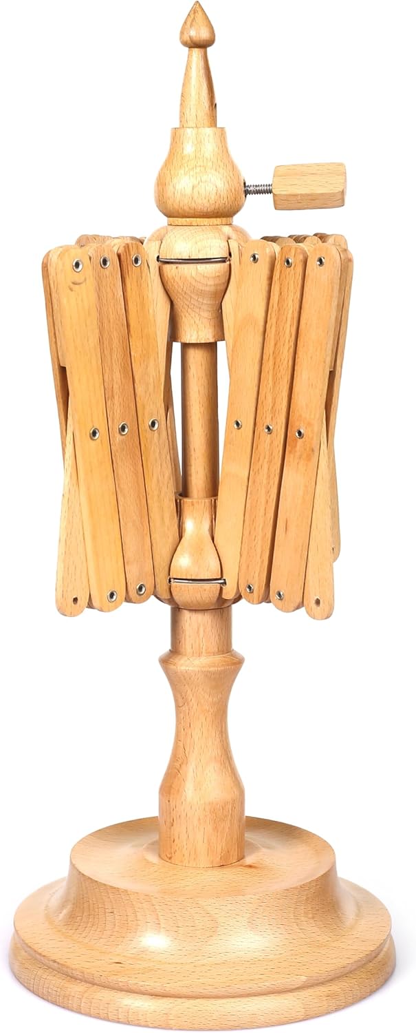Handcrafted Wooden Table Top Yarn Swift – Beechwood Umbrella Swift for Knitting & Crocheting – Premium Yarn Winder Tool for Crafters & Fiber Artists – Smooth & Durable Design
