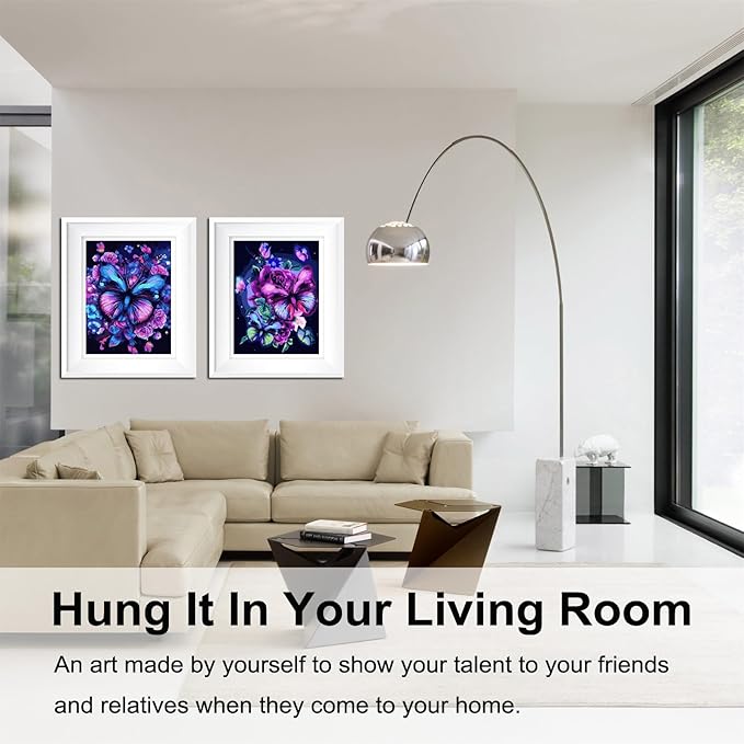 BAISITE Paint by Numbers Kit for Adults Beginners,12" Wx16 L 2 Pack Canvas for Painting Kits for Adults in Colorful Box 5152 Already Framed