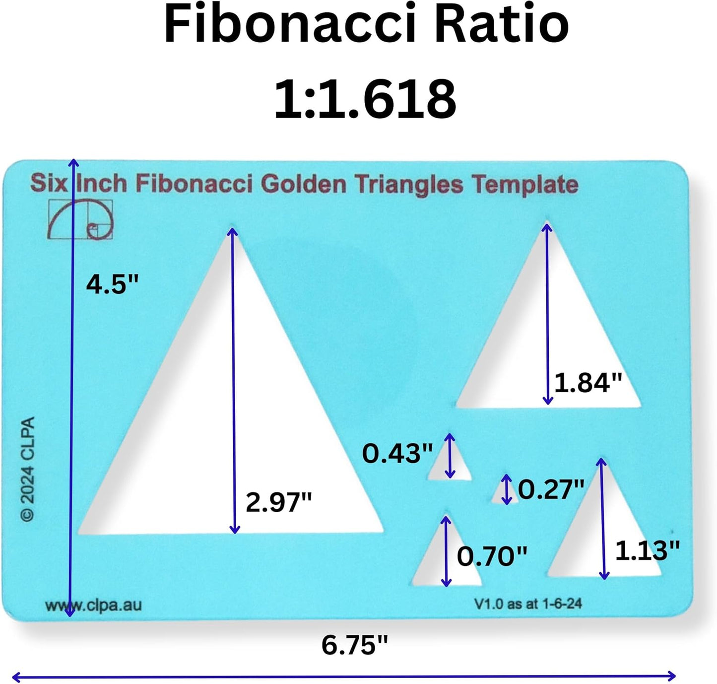 Triange Stencil Template for Drawing and Drafting: A Fibonacci-Inspired Triange Drawing Tool for Artists Allows The Simple Application of The Golden or Divine Ratio for Artistic Design