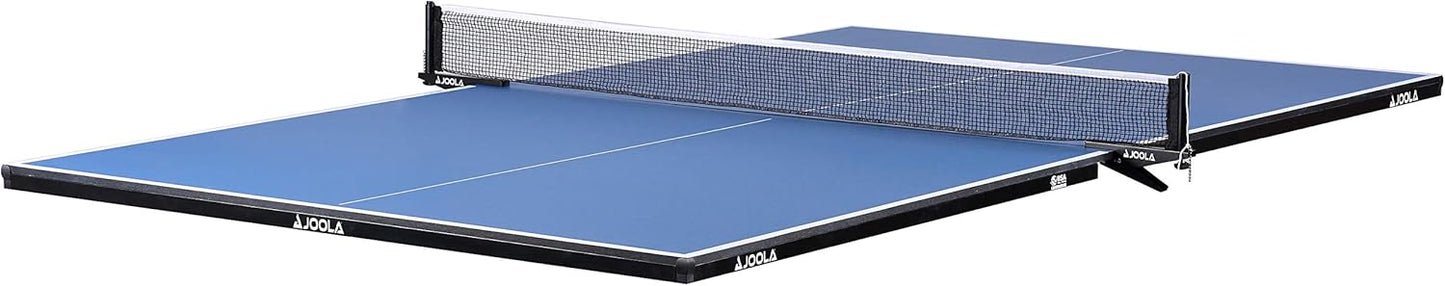 JOOLA Ping Pong Conversion Top with Net Set for Billiard and Pool Tables - Regulation Top Converts Billiards into Ping Pong Table - Includes Foam Padding for Protection - Steel Frame Option