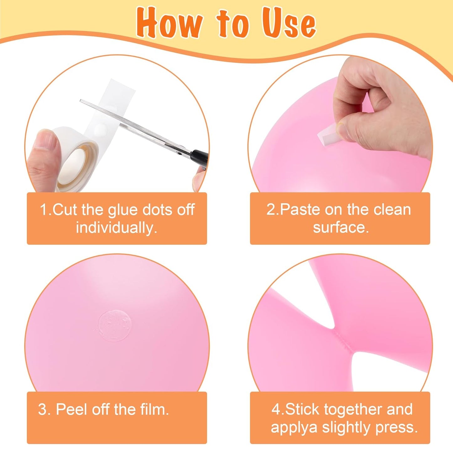 Hoewina 2000pcs Clear Glue Point Dots Glue Tape for Balloon Removable Adhesive Double Sided Dots Stickers for Craft Decoration Wedding