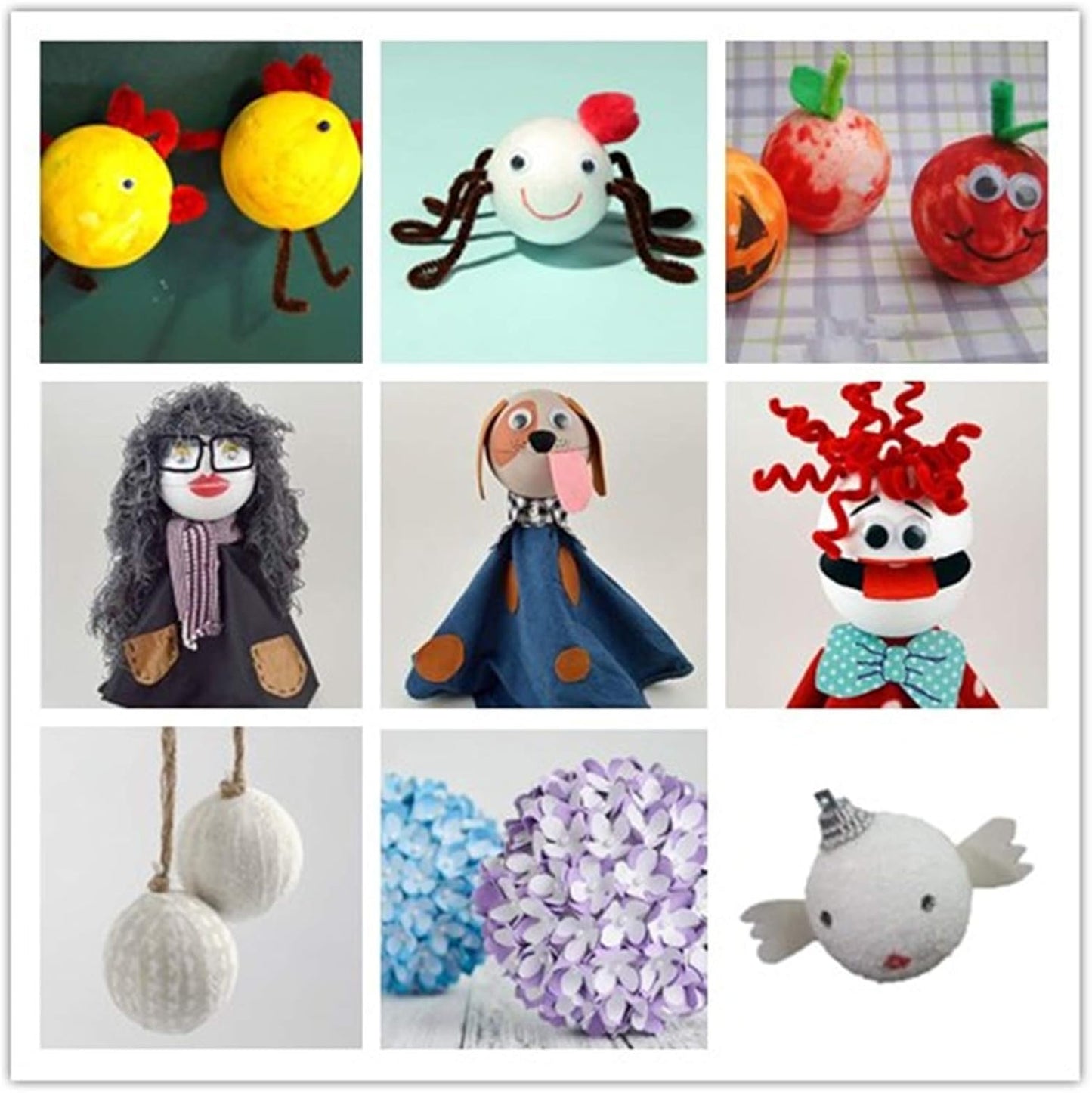 Crafjie Craft Foam Balls 3 Inches in Diameter, Smooth Foam Polystyrenets Premium Foam Ball, for Decoration Household School Projects DIY Arts and Craft, White (3inch 30pc)