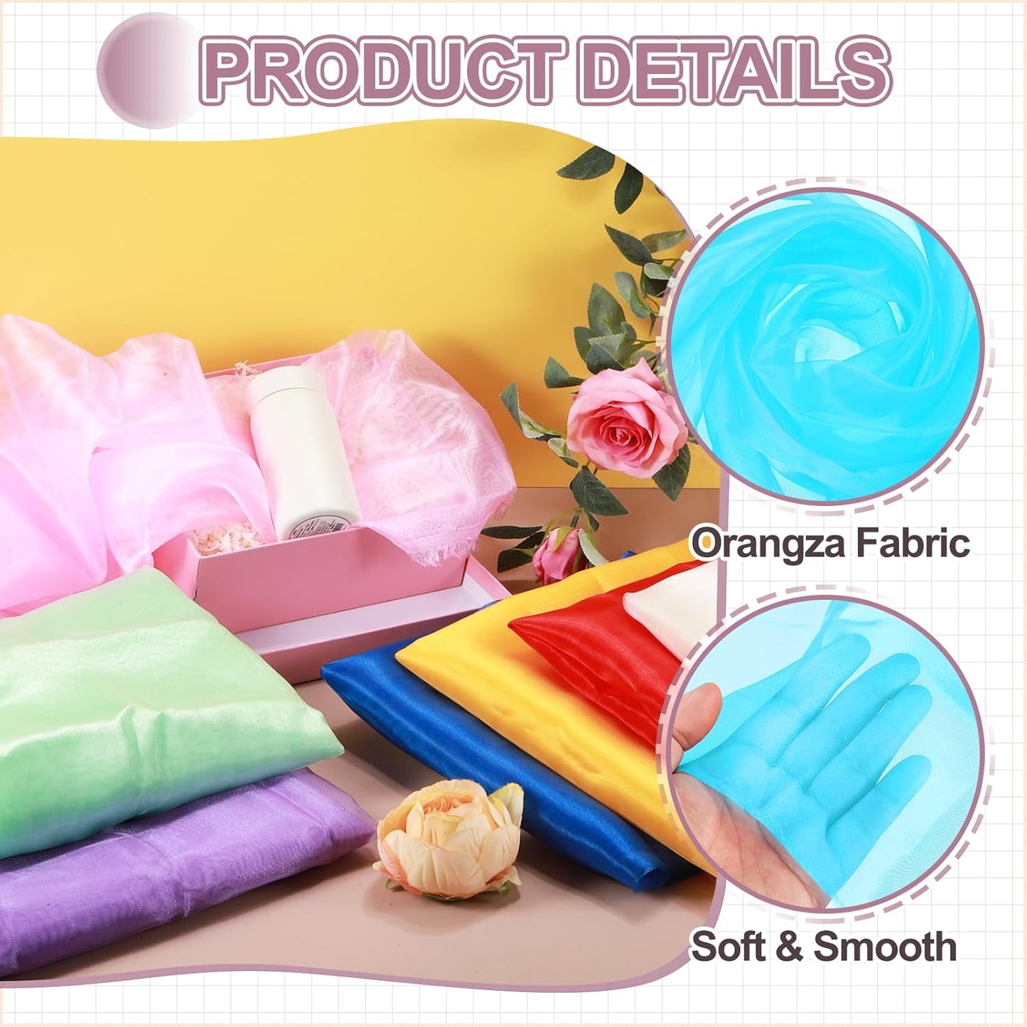 MECCANIXITY Iridescent Sheer Organza Fabric, 10 Yards x 59 Inches Solid Holographic Shiny Fabric Organza Cloth for Wedding, Curtains, Costume, Photo Background, Dark Blue