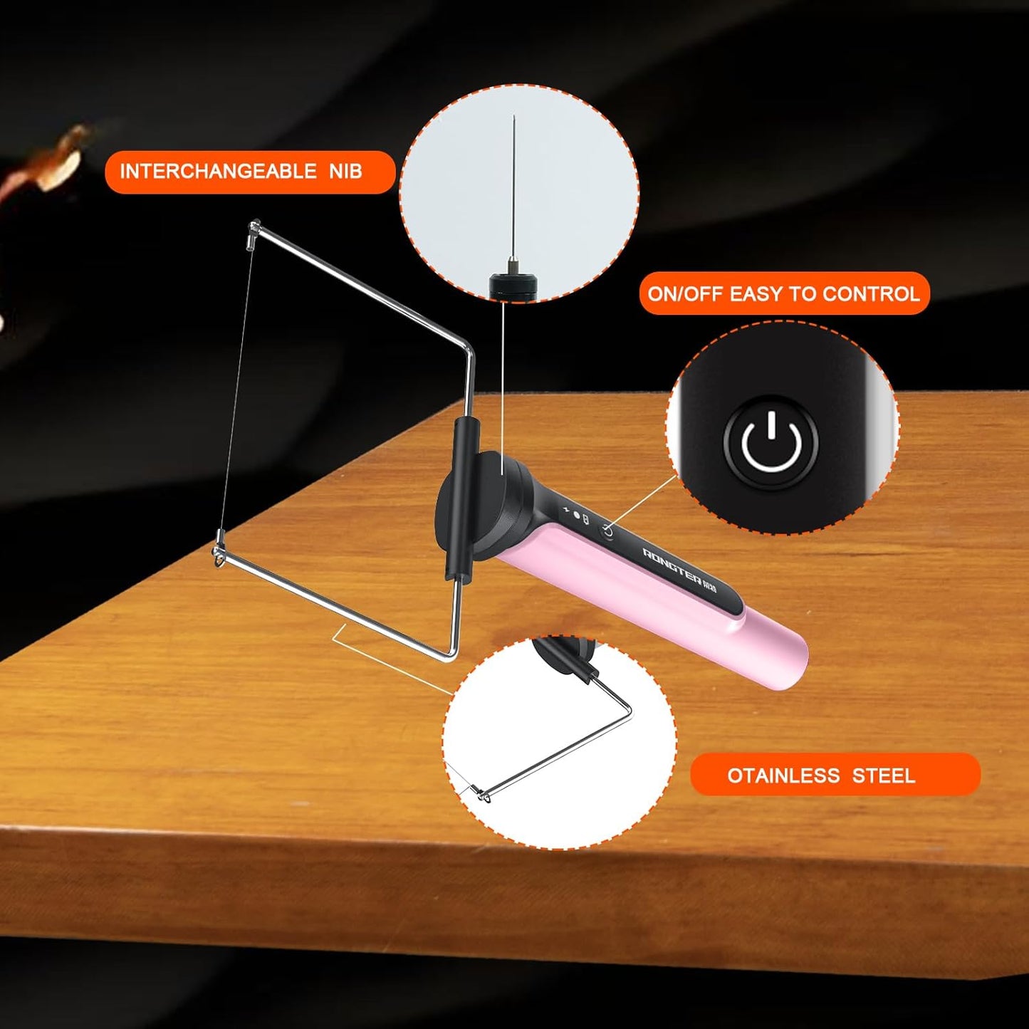 4 in 1 Hot Wire Electric Foam Cutter Kit, Styrofoam Cutting Tool 15W/ 6V with Case, Heated Foam Carving Knife Kit (Toolbox Pink)