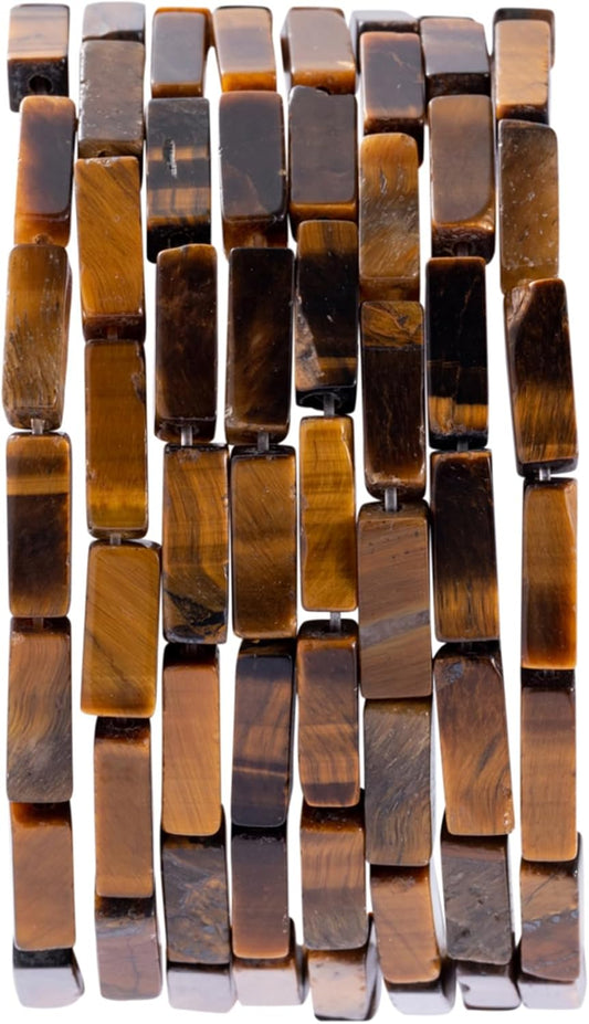 Natural Yellow Tiger Eye Rectangle Tube Beads 4x13mm 38cm/str Loose Semi Gemstone Stone Beads for Making Bracelets Necklace Earrings