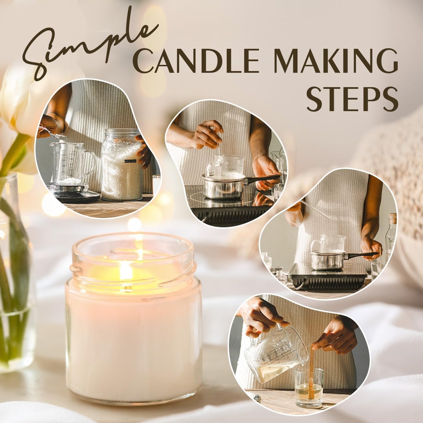 Soy Wax, Waxcanpy Natural Soy Wax for Candle Making, Organic Candle Wax from Farm, No Additives, Harmless and Pure (5lb)