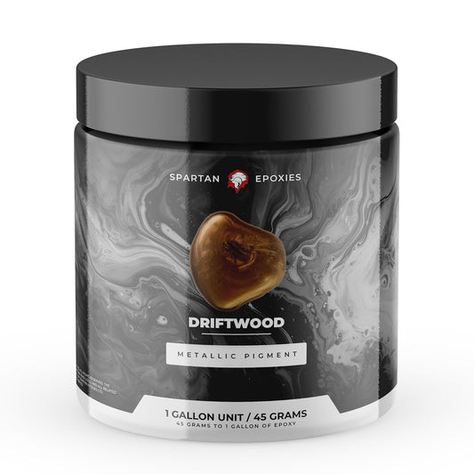 Spartan Epoxies Metallic Pigment Powder for Epoxy - 30 Unique Colors, 4oz for 1 Gallon and 12oz for 3 Gallons of Clear Epoxy, Made in The USA (Driftwood, 4oz (45 Grams))