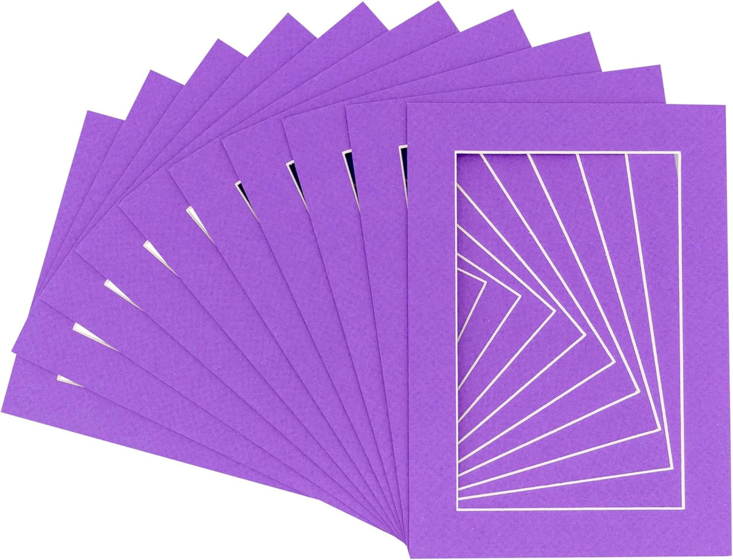 11x14 Mat for 8.5x11 Photo - Precut Purple Picture Matboard for Frames 11 x 14 Inches - Bevel Cut Matte to Display Art 8.5 x 11 Inches - Acid Free Pack of 10 MATS with Backing Boards & Clear Bags