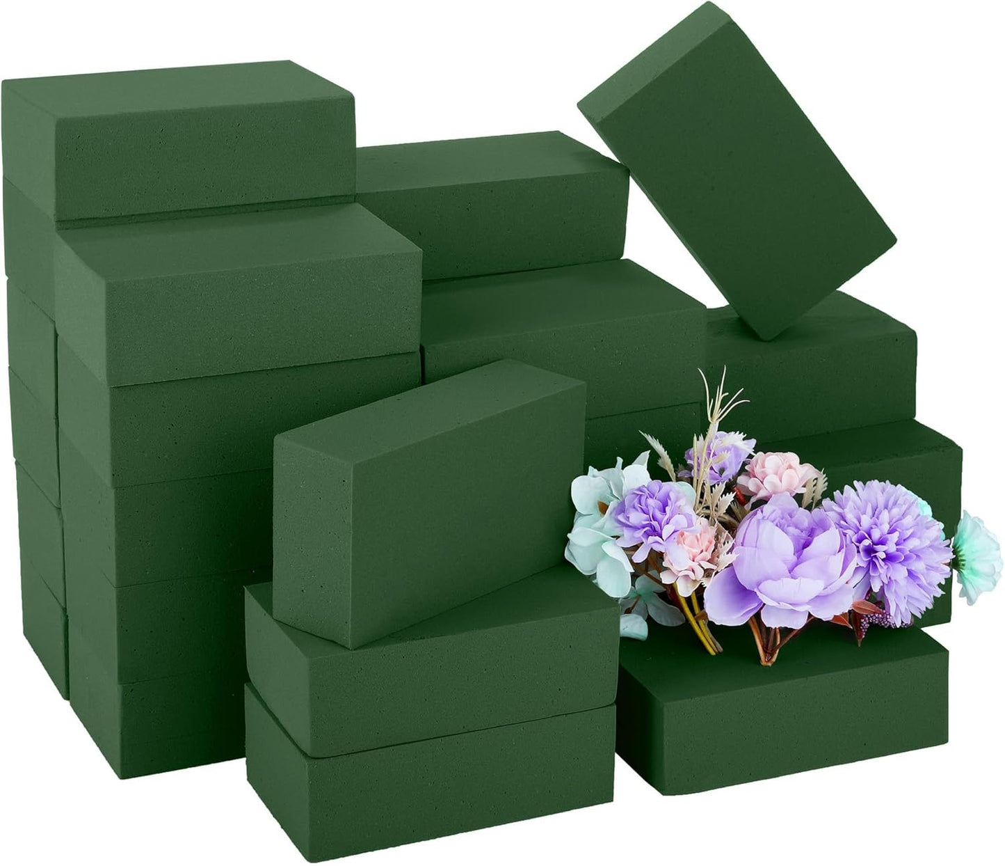 24 Packs Floral Foam Blocks Wet & Dry Floral Foam Bricks 5.5x3.1x1.8 Inch Flower Arranging Kit for Fresh and Artificial Flowers Florist Foam Blocks for Wedding Home Decor