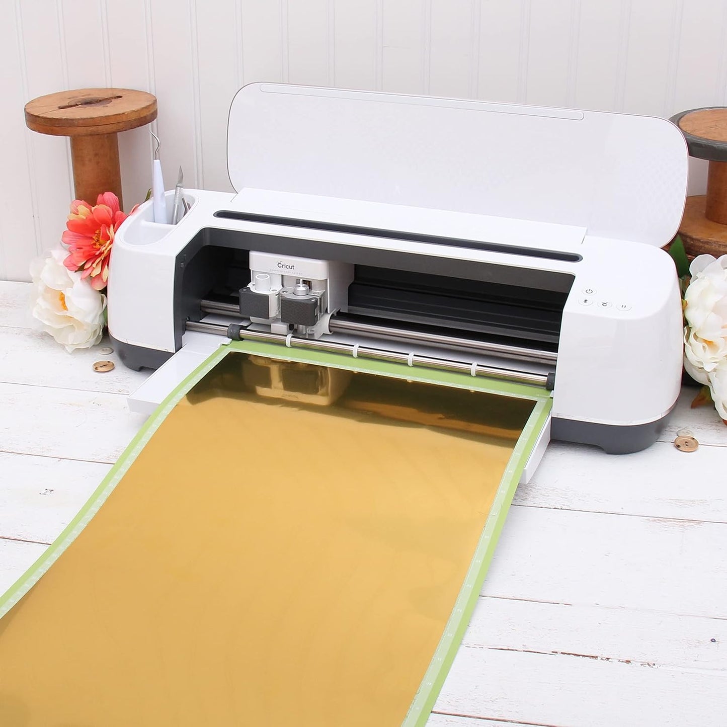 10 Yard x 20" Wide Roll Threadart Metallic Gold Heat Transfer Vinyl Film | Compatible with Venture Explore and Maker, Silhouette Cameo, & Large Format Cutters