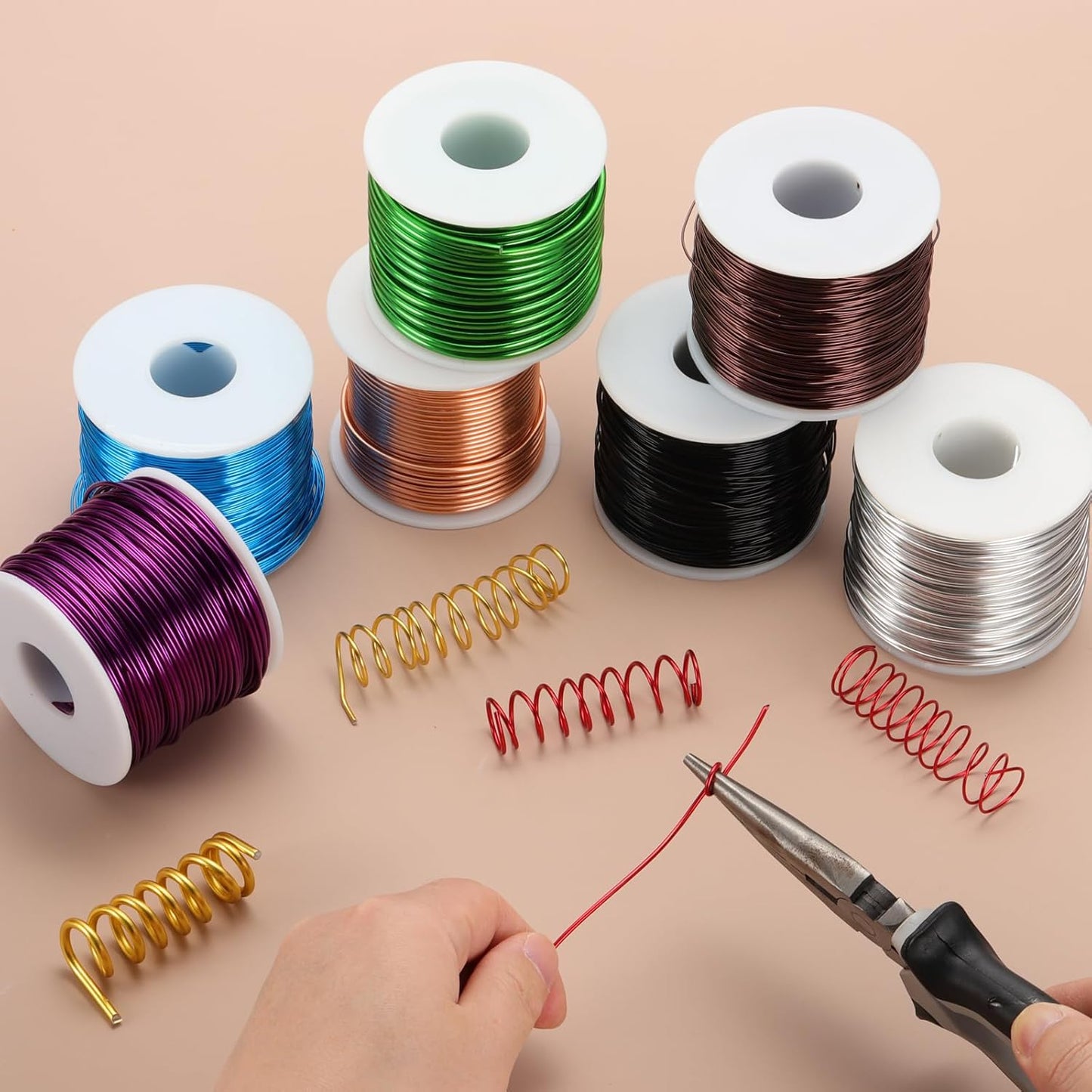 MECCANIXITY 9 Gauge Anodized Aluminum Craft Wire Bendable Bonsai Training Wire 56 Feet 3mm for Sculpting Crafts Wreath Floral Beading Jewelry Making, Copper Tone