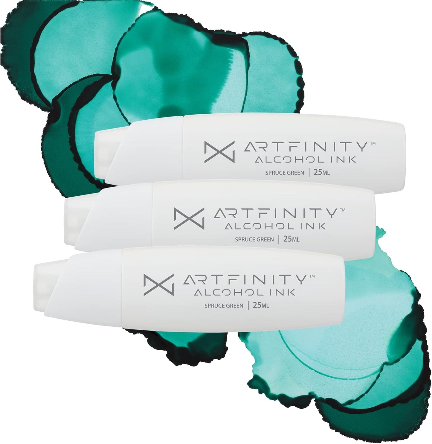 Alcohol Inks 3 Pack - Vibrant, Professional, Dye-Based Alcohol Inks for Artfinity Alcohol Markers, Artists, Drawing, & More! - Spruce Green BG3-8