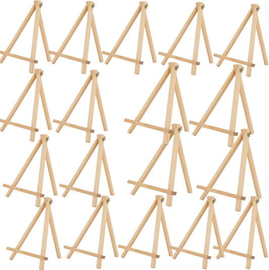 9.4" Tall Natural Pine Wood Tripod Easel Photo Painting Display Portable Tripod Holder Stand& Adjustable Wooden Tripod Tabletop Holder Stand for Canvas