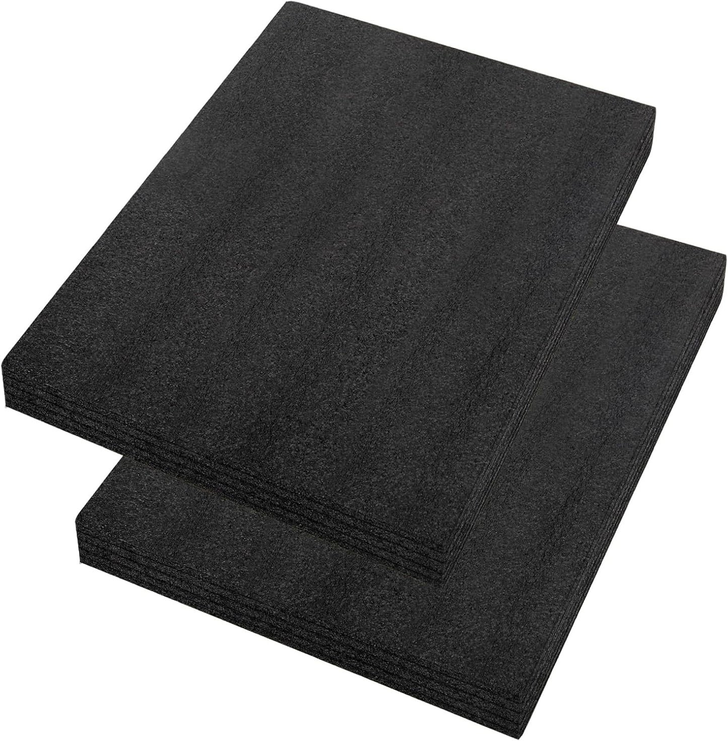 2 Pcs 12 x 16 x 1INCH Black Polyurethene Foam Sheets,Cuttable Packing Foam Block Foam Padding for Packing and Crafts,Toolbox Storage.
