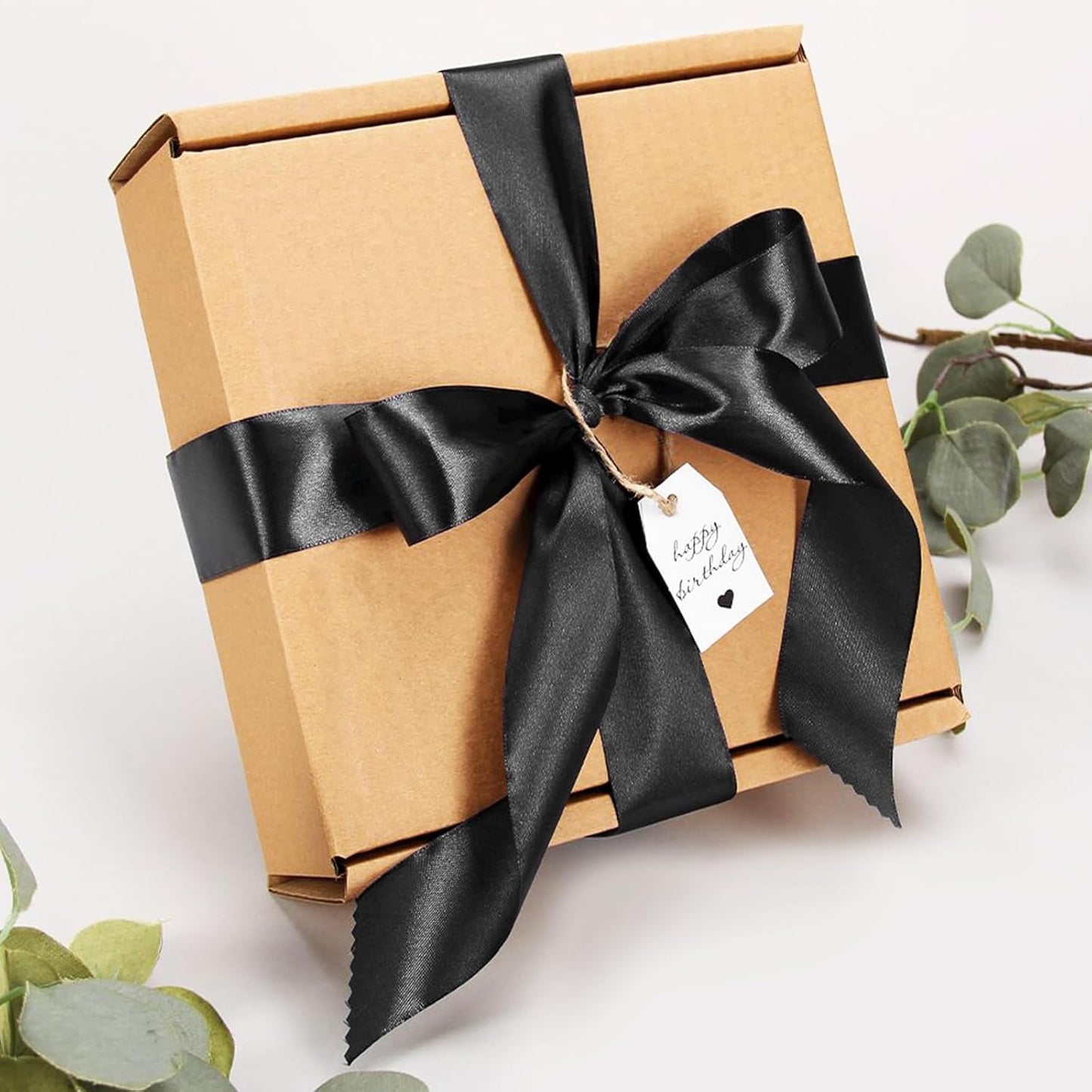 Black Satin Ribbon 1/4" X 50 Yards Solid Color Double Faced Ribbons Perfect for Crafts Wedding Decor Bow Making Arts Sewing and More