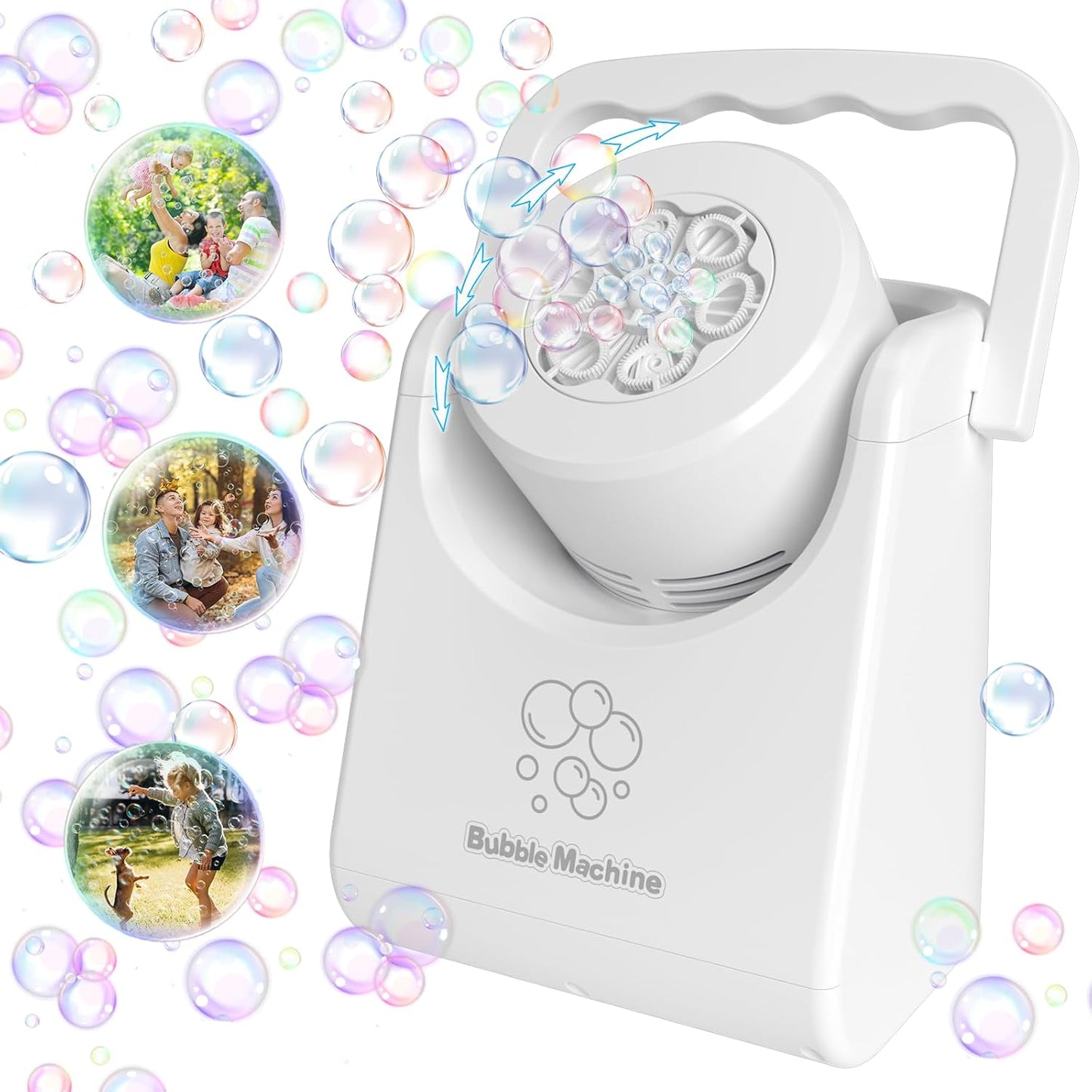 Bubble Machine for Kids Toddlers,Automatic Bubble Blower,Portable Adjustable Angle Bubble Maker,Bubbles Toy for 3 4 5 6 7 Year Old Boy Girl,Outdoor Party Birthday Easter Baskets Stuffers Gifts