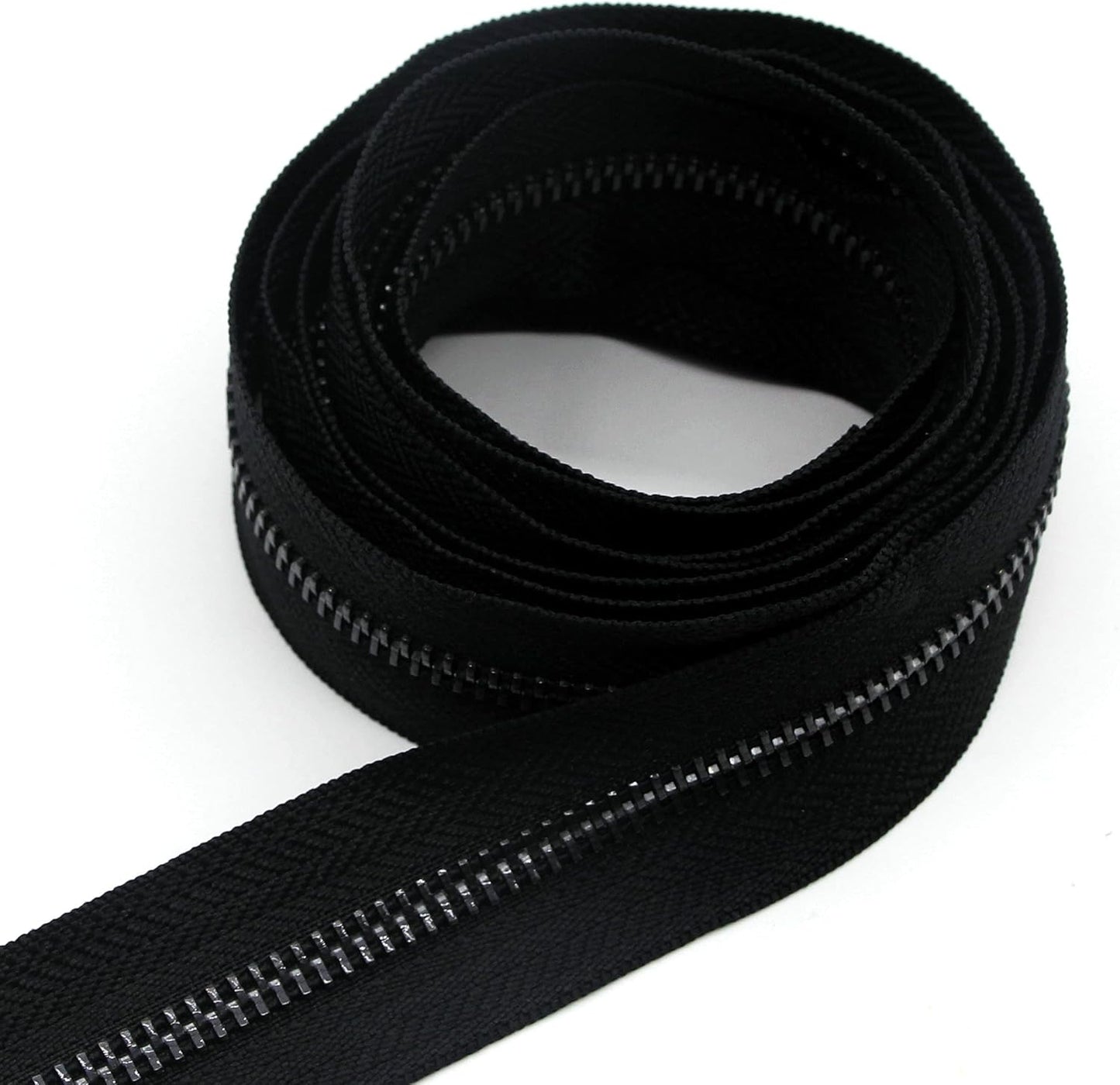 #5 Metal Zippers by The Yard Bulk 2 Yards Black Tape with 10 pcs Sliders Black Nickel Teeth Handmade Zipper for Sewing Craft Bag Backpack, Wallets, Purses Leekayer