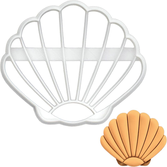 BAKERLOGY Scallop Shell Cookie Cutter - Bake Nautical Beach Treats - Detailed Biscuit Cutter Design for Baking and Crafts, ideal on fondant, dough, clay