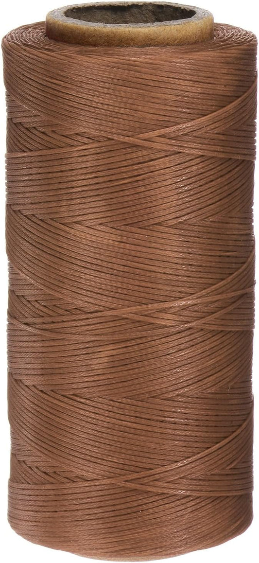 uxcell Leather Sewing Waxed Thread, 284 Yards / 260m 0.8mm 150D Flat Polyester All-Purpose Threads for Leather Crafts, Bookbinding, Burgundy