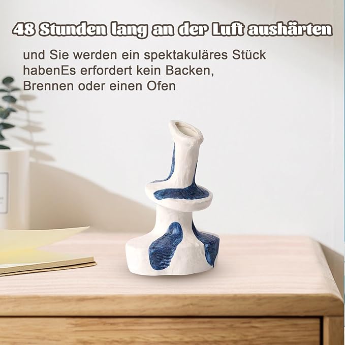 Anpro Craft Air Dry Clay Kit for Adults - Ultimate Beginners Pottery Kit with Clay, Tools, Paints, Brushes & Varnish | DIY Craft Kit for Home