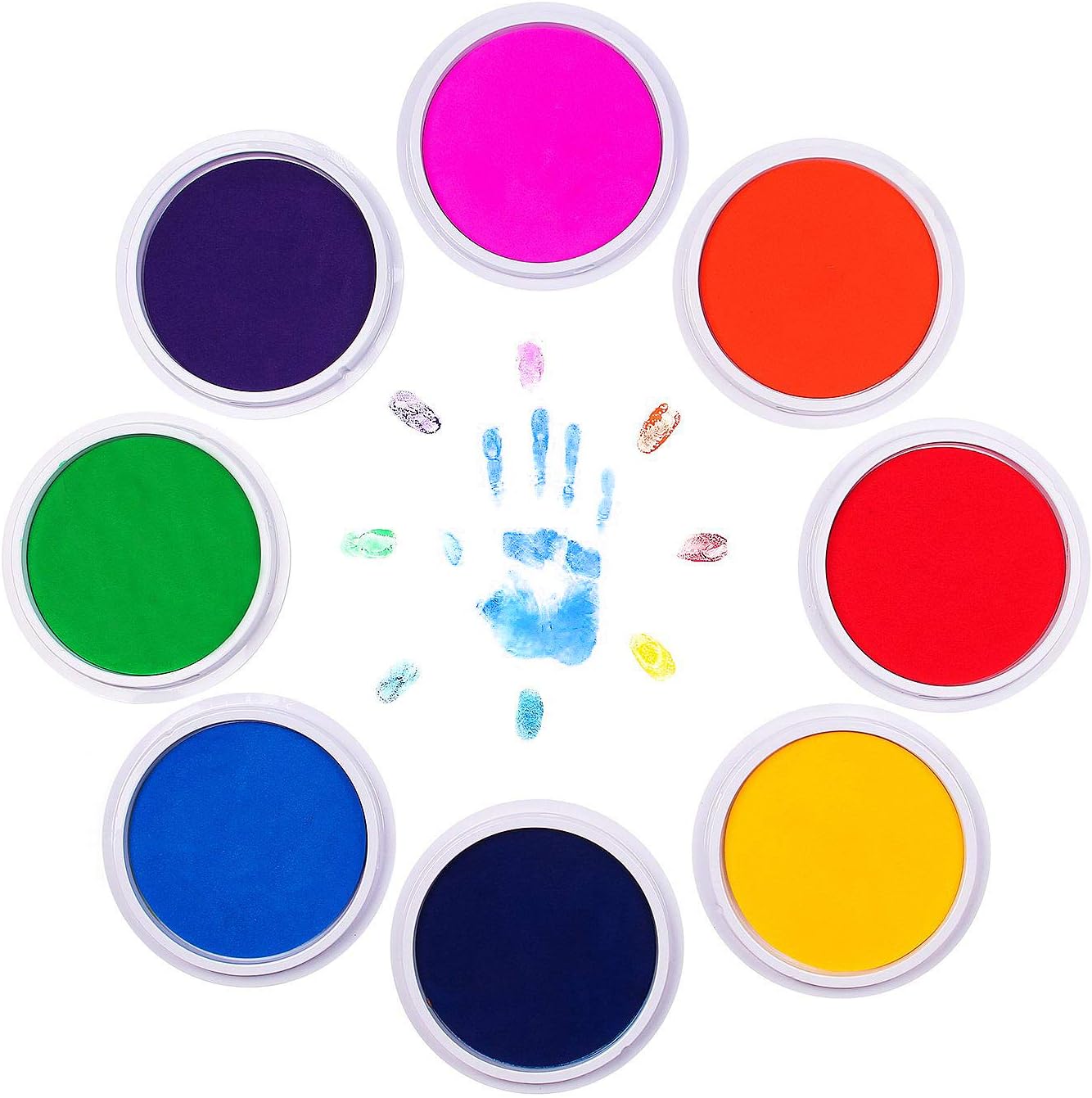 Myboree Washable Large Ink Pads for Kids Crafts Projects Rubber Stamps 12 Colors