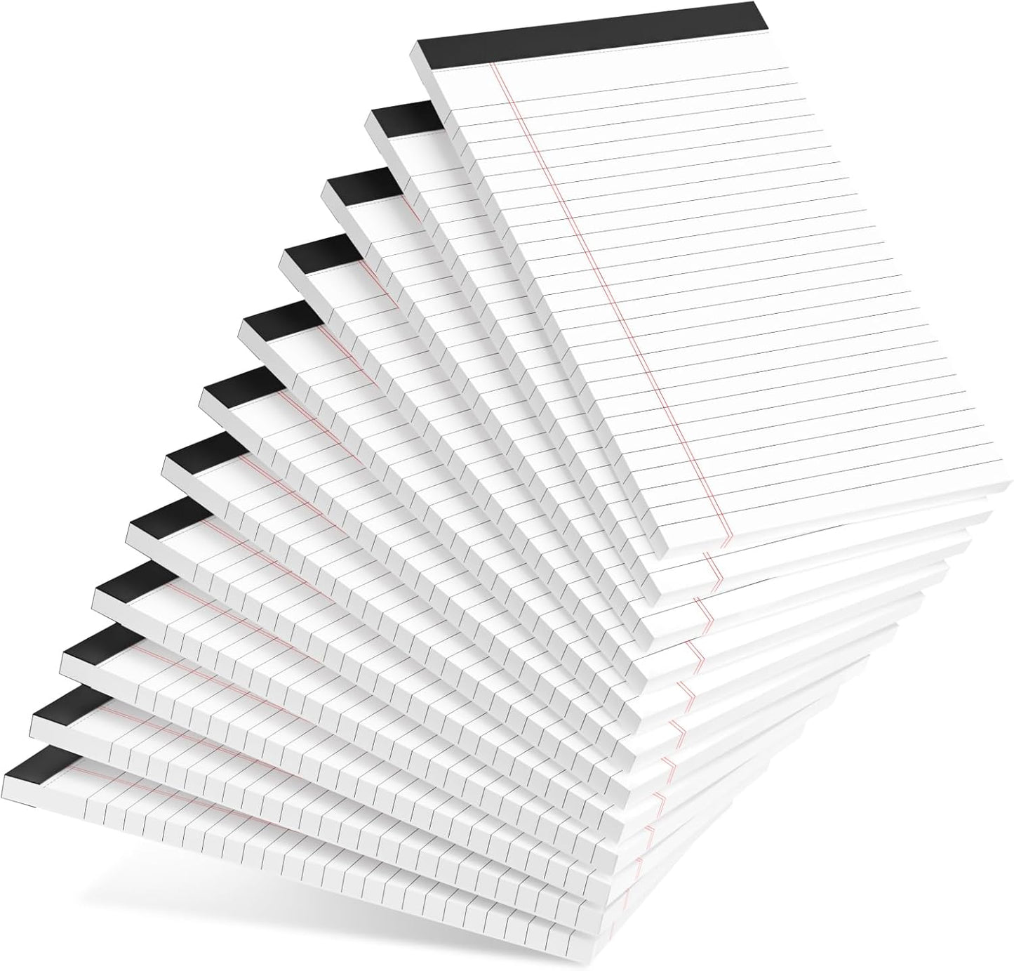 12pcs Small Note Pad 5x8 College Ruled White Legal Pads Paper Notepads 12 Pack Study Back Writing Pads 5 x 8 Legal Pads Perforated Narrow Ruled Pads of Paper White