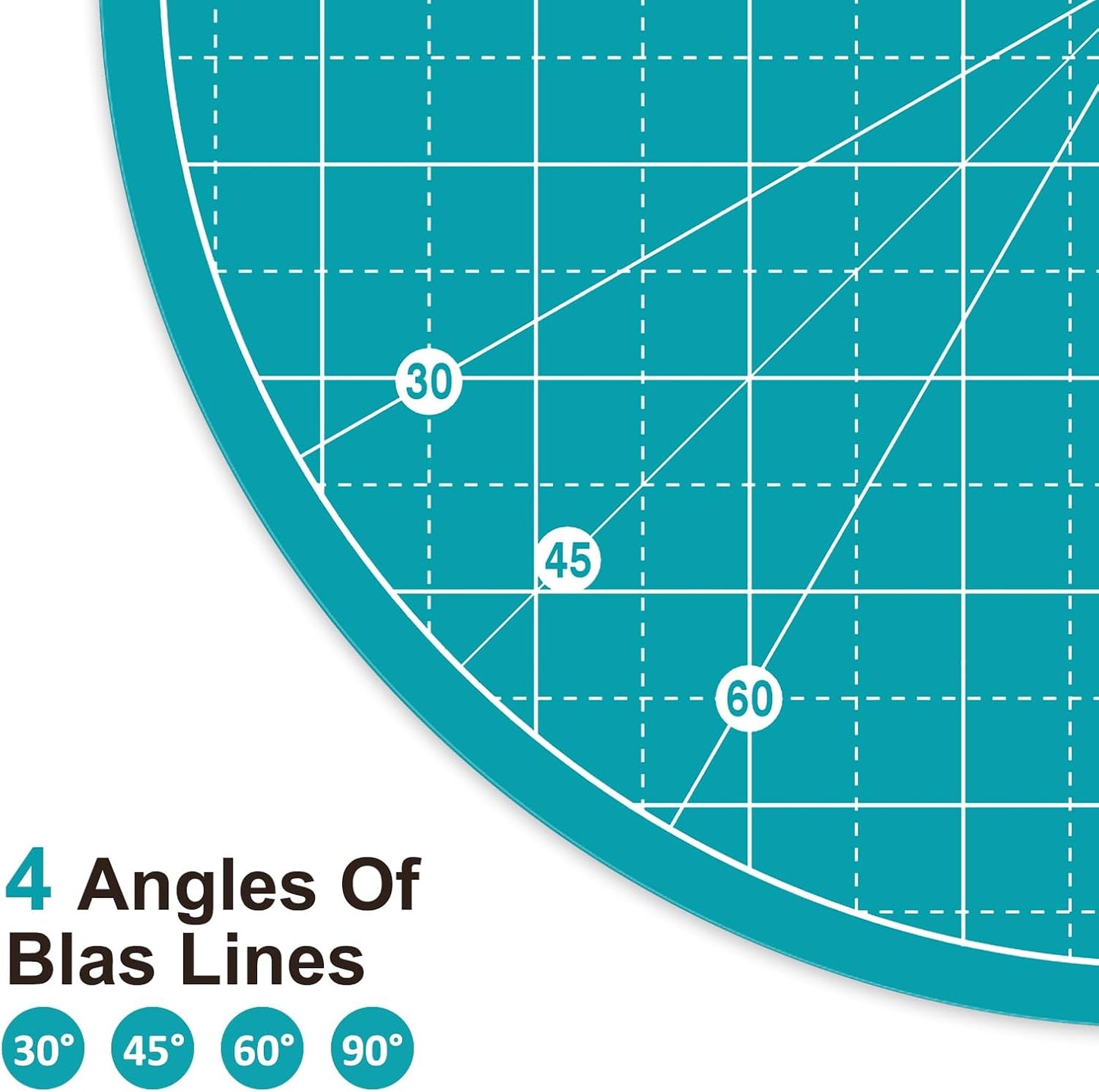 Headley Tools 10"x10" Round Rotating Cutting Mat, Self Healing Mat with 360-Degree Rotation & Anti-Slip Base, Sewing Board Cutting Mat Perfect for Fabric Quilting Leather Hobby Project, Turquoise