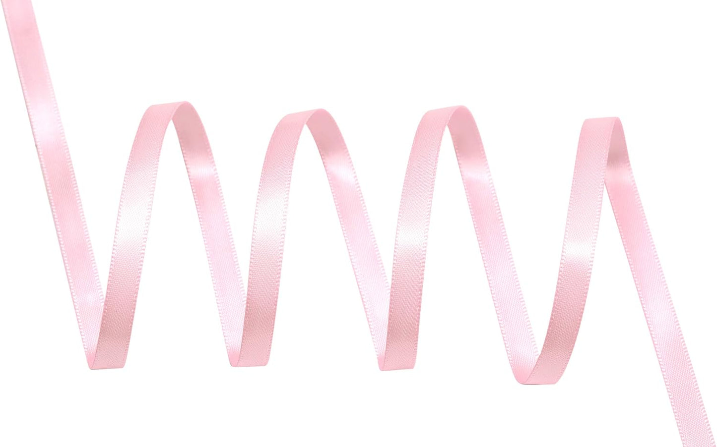 YAMA Light Pink Double Faced Satin Ribbon 1/4 Inch 25 Yards Thin Pink Ribbon for Gift Wrapping Crafts Bows Wedding Party Decoration