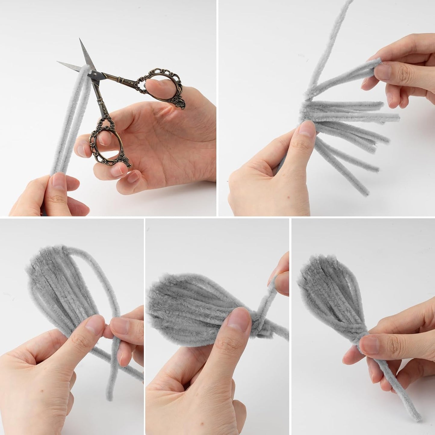 Caydo 300 Pieces Brown Pipe Cleaners, Thick Fluffy Chenille Stems, Pipe Cleaner Crafts for Arts & Crafts, Perfect for Making Animals, Flowers, and Festive Decorations