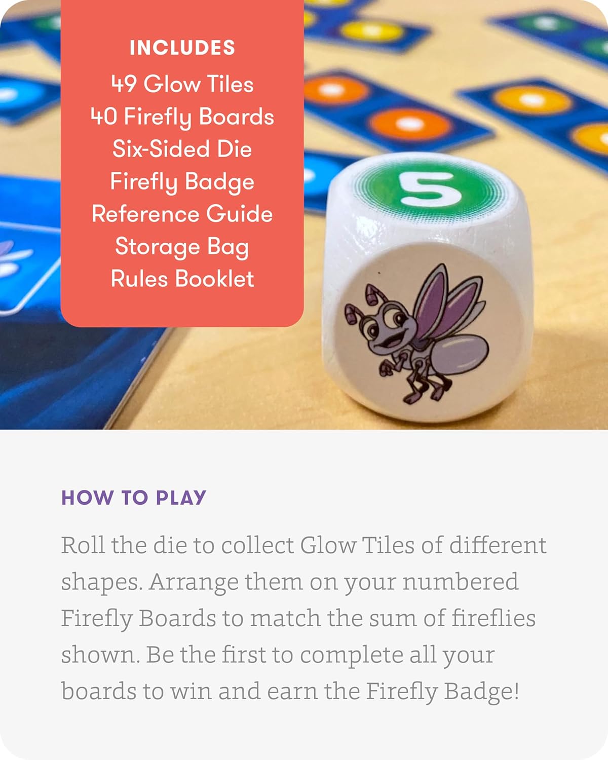 SimplyFun Glow Spotters - A Visual and Adventurous Math Game for Kids, Earn Your Firefly Badge with Addition - 1 to 4 Players, for Kids Ages 5 & Up