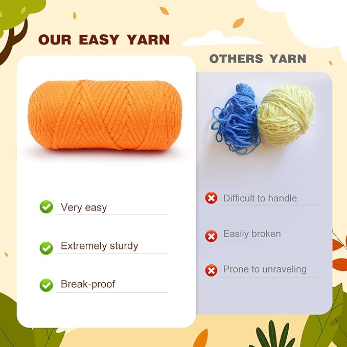 Fortuning's JDS Crochet Kit for Beginners - 2 PCS Fox Crochet Kits with Step-by-Step Video Tutorials, Beginner Crochet Kit for Adults, Crochet Animal Kit for Kids, Crochet Fox Set (Orange & Red)