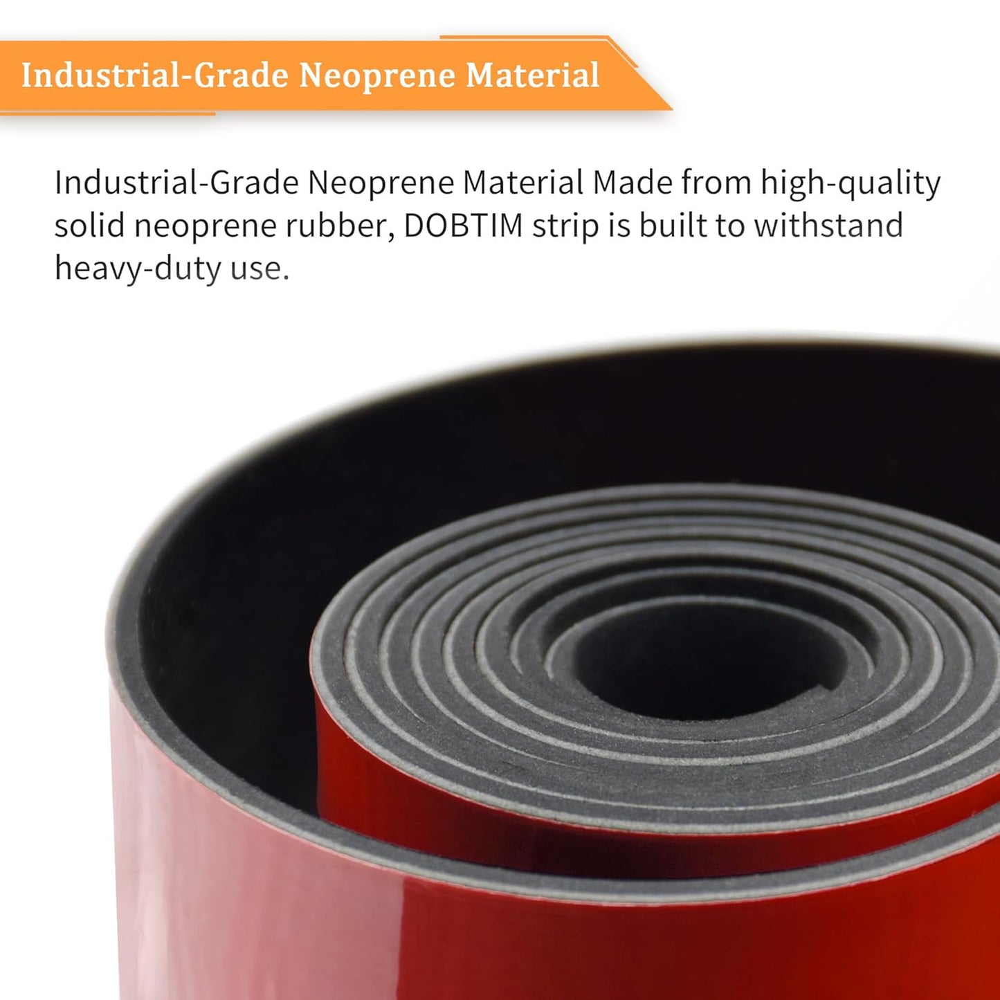 DOBTIM Solid Neoprene Rubber Strips with Adhesive Backing 1/16 (.062)" Thick x 2" Wide x 10' Long, Self Adhesive Rubber Sheets, Rolls & Strips for DIY Gaskets Crafts Pads Seals Warehouse Flooring
