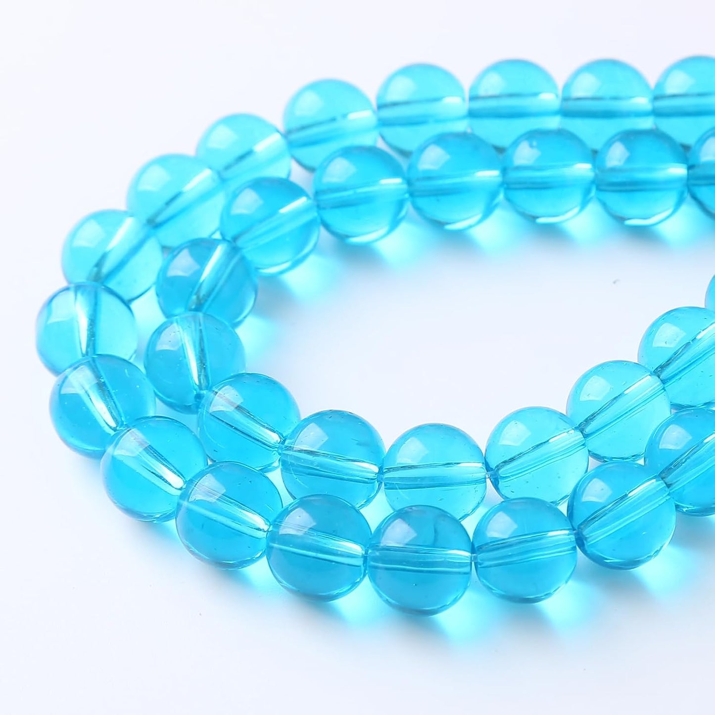 90pcs 4mm Topaz Blue Crystal Glass Round Loose Spacer Beads for Jewelry Making DIY Bracelet Necklace Healing Power Stone