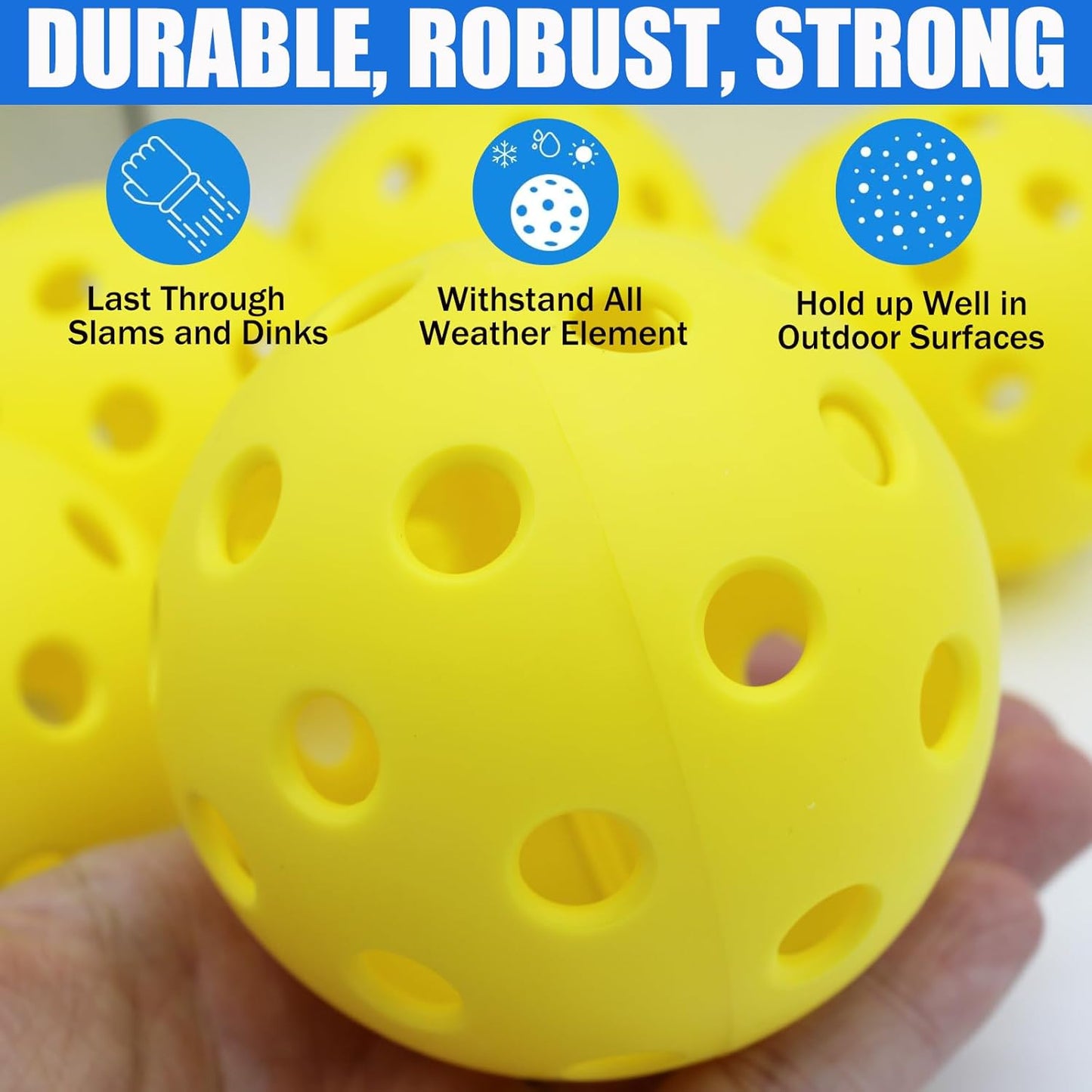 Magicorange Pickleball Balls, 20 Pack USAPA Approved Outdoor Pickleballs, High Elasticity & Durable Pickle Balls